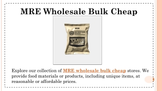 MRE Wholesale Bulk Cheap