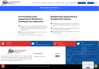 Mobile Pre-Purchase Car Inspection Prices in Melbourne