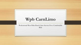 Professional West Palm Beach Limo Service For a Comfortable Ride