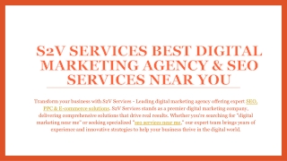 S2V Services Best Digital Marketing Agency & SEO