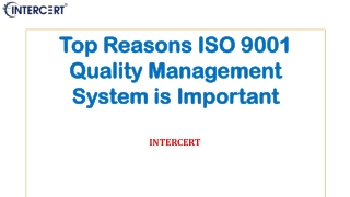 Top Reasons ISO 9001 Quality Management System is Important