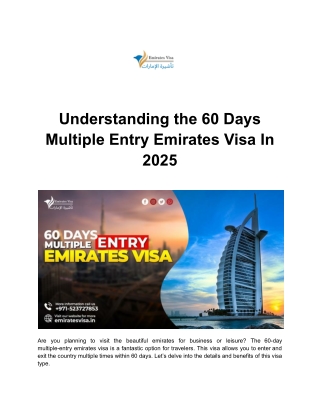 Understanding the 60 Days Multiple Entry Emirates Visa In 2025