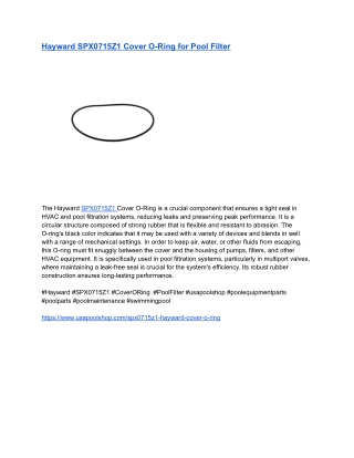 Hayward SPX0715Z1 Cover O-Ring for Pool Filter