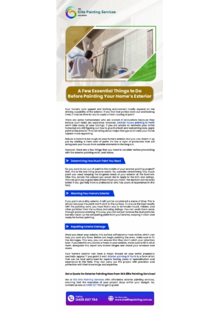 A Few Essential Things to Do Before Painting Your Home’s Exterior