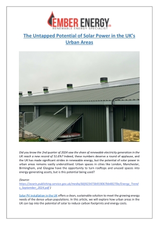 Unlock Urban Solar Power | Expert Solar PV Installation in the UK