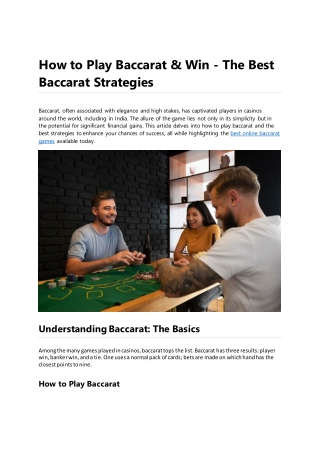 How to Play Baccarat & Win The Best Baccarat Strategies