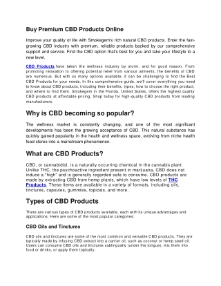 Buy Premium CBD Products Online