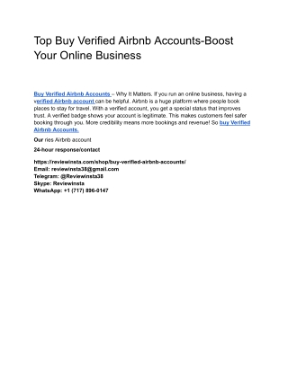 Top Buy Verified Airbnb Accounts-Boost Your Online Business