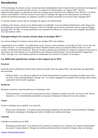 Le rôle des réseaux sociaux dans les stratégies des agences de référencement