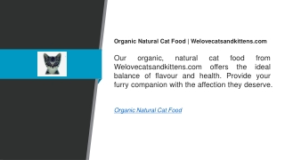 Organic Natural Cat Food  Welovecatsandkittens.com