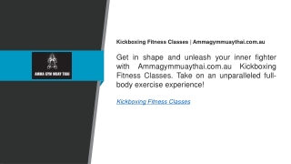 Kickboxing Fitness Classes Ammagymmuaythai.com.au
