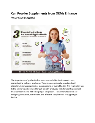 Can Powder Supplements from OEMs Enhance Your Gut Health