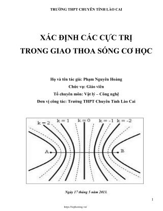 Xác định các cực trị trong giao thoa sóng cơ học