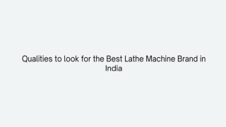 Lathe machine Brand in India