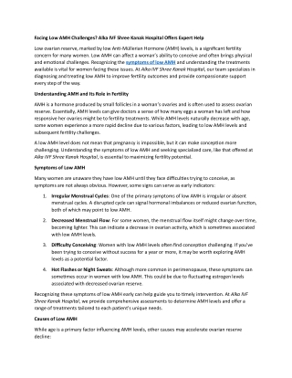 Facing Low AMH Challenges 5 november