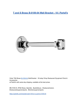 T and S Brass B-0109-04 Wall Bracket - 18 _ PartsFe