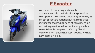E Scooter manufacturer in India