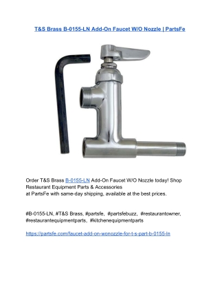 T&S Brass B-0155-LN Add-On Faucet W_O Nozzle _ PartsFe
