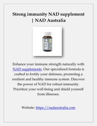 Strong immunity NAD supplement | NAD Australia