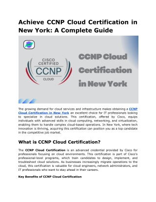 Achieve CCNP Cloud Certification in New York_ A Complete Guide