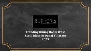 Trending Dining Room Wash Basin Ideas in Dubai Villas for 2025