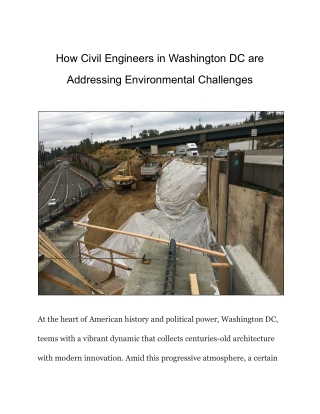 How Civil Engineers in Washington DC are Addressing Environmental Challenges