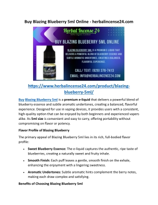 Buy Blazing Blueberry 5ml Online - herbalincense24