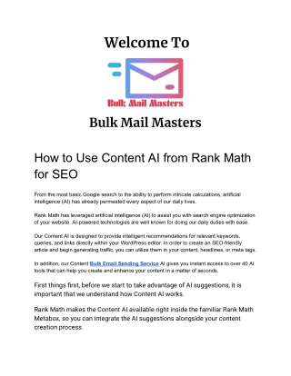 How to Use Content AI from Rank Math for SEOHow to Use Content AI from Rank Math