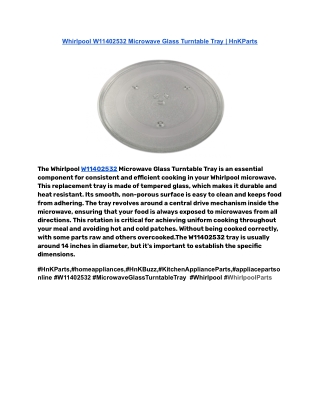 Whirlpool W11402532 Microwave Glass Turntable Tray _ HnKParts