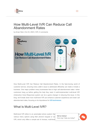 Multi-Level IVR