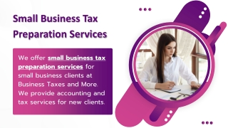 Small Business Tax Preparation Services