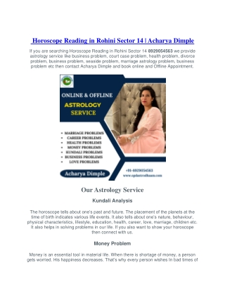 Horoscope Reading in Rohini Sector 14  8929054563