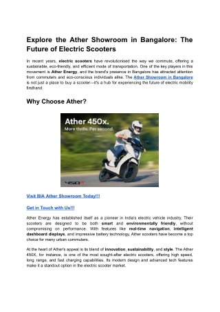 Explore the Ather Showroom in Bangalore_ The Future of Electric Scooters