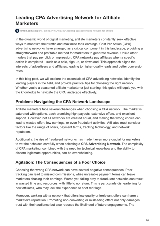 Leading CPA Advertising Network for Affiliate Marketers