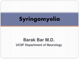 Syringomyelia