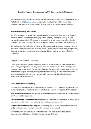 NYC Conveyancing