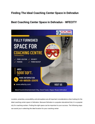 Coaching Center Space in Dehradun PDF