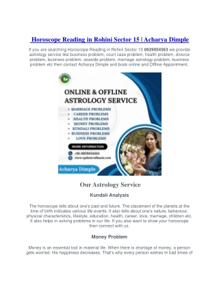 Horoscope Reading in Rohini Sector 15 8929054563