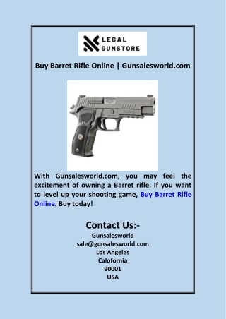 Buy Barret Rifle Online | Gunsalesworld.com