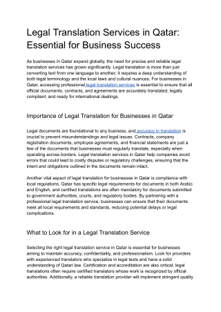 Legal Translation Services in Qatar_ Essential for Business Success