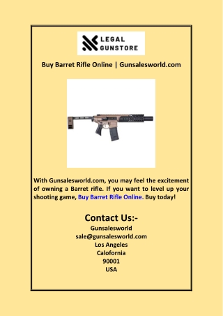 Buy Barret Rifle Online | Gunsalesworld.com