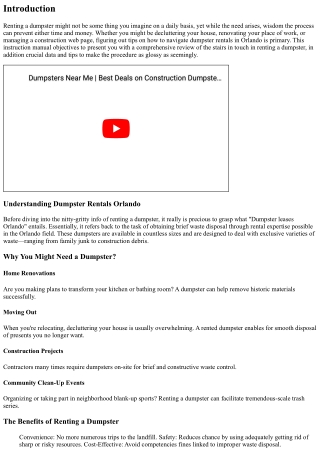 A Step-by-Step Process for Renting a Dumpster in Orlando