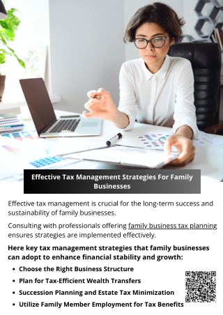 Effective Tax Management Strategies For Family Businesses