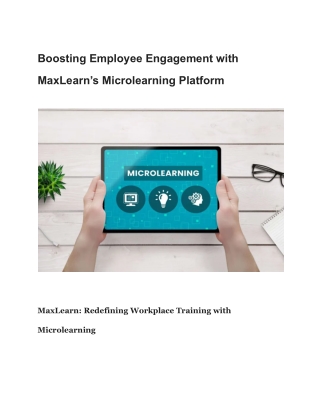 Boosting Employee Engagement with MaxLearn’s Microlearning Platform