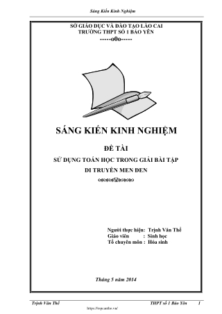 Sử dụng toán học trong giải bài tập di truyền men đen