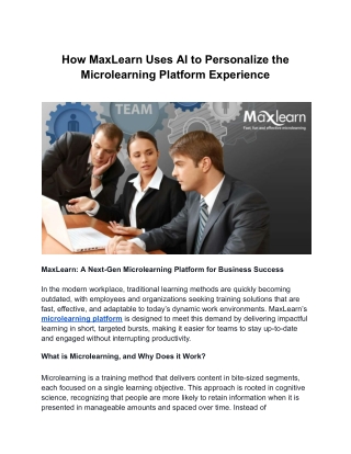 How MaxLearn Uses AI to Personalize the Microlearning Platform Experience