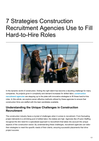 7 Strategies Construction Recruitment Agencies Use to Fill Hard-to-Hire Roles