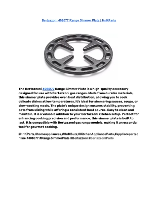 Bertazzoni 408077 Range Simmer Plate _ HnKParts