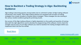 How to Backtest a Trading Strategy in Algo Backtesting Guidance