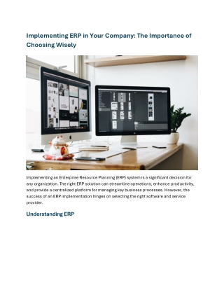 Implementing ERP in Your Company The Importance of Choosing